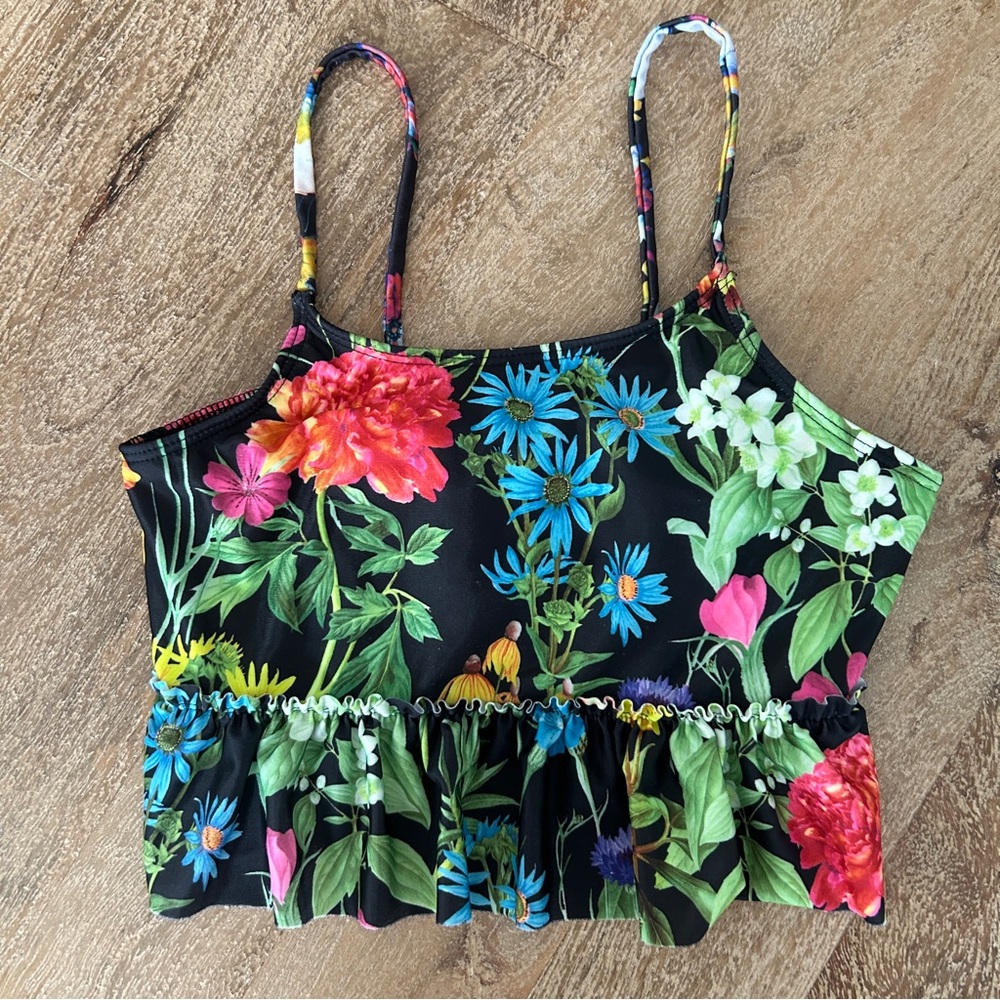 Kortni Jeane girls peplum bathing suit top size 12